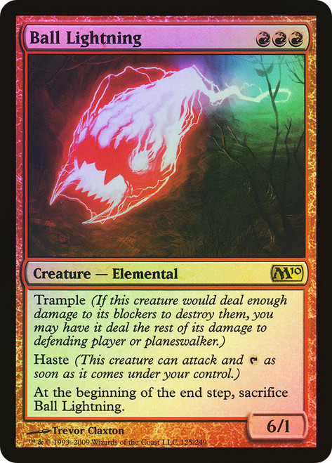Ball Lightning\nMagic 2010 Core Set\nSingle\nMagic The Gathering