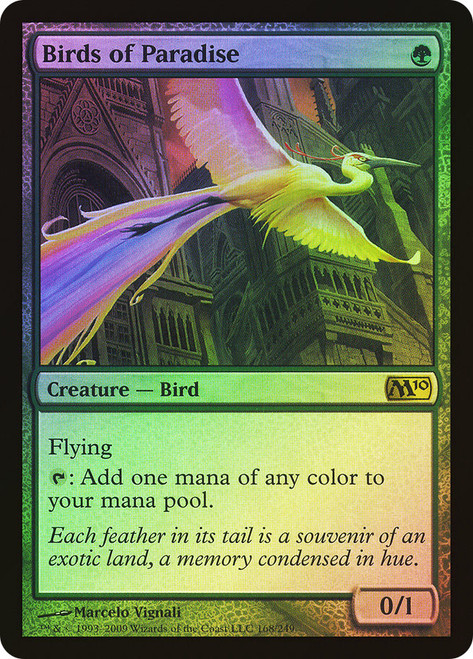 Birds of Paradise\nMagic 2010 Core Set\nSingle\nMagic The Gathering