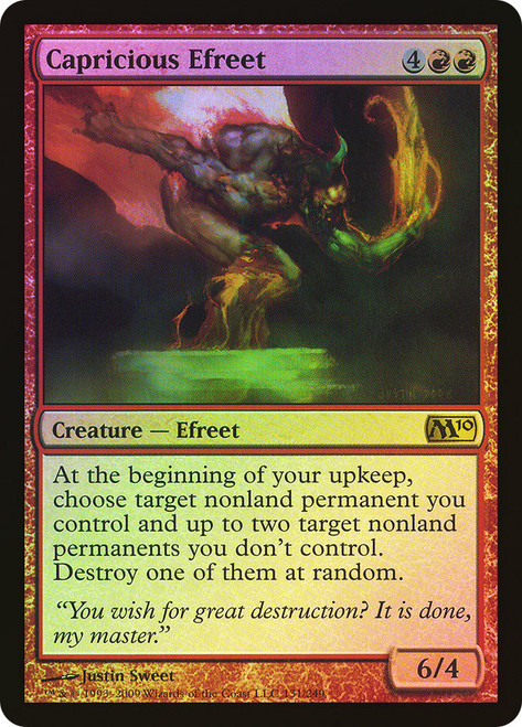 Capricious Efreet\nMagic 2010 Core Set\nSingle\nMagic The Gathering
