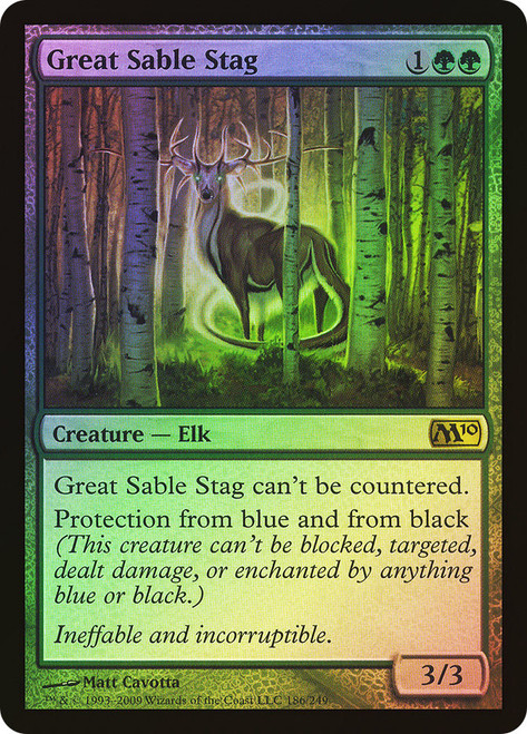 Great Sable Stag\nMagic 2010 Core Set\nSingle\nMagic The Gathering
