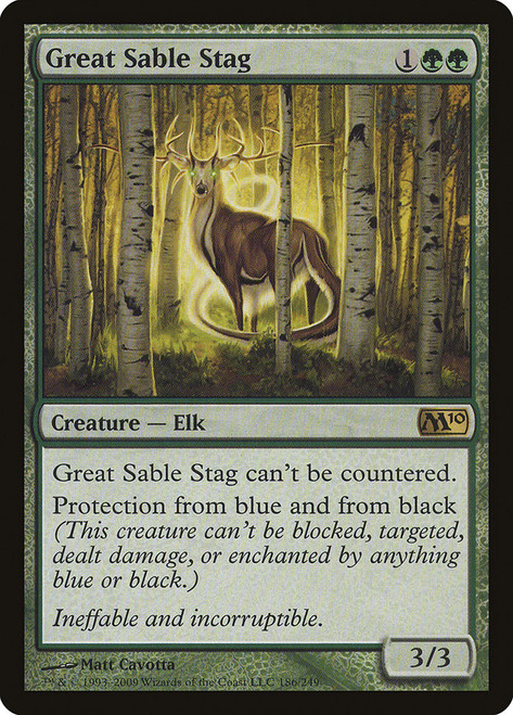 Great Sable Stag\nMagic 2010 Core Set\nSingle\nMagic The Gathering