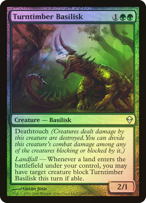 Turntimber Basilisk\nZendikar\nSingle\nMagic The Gathering