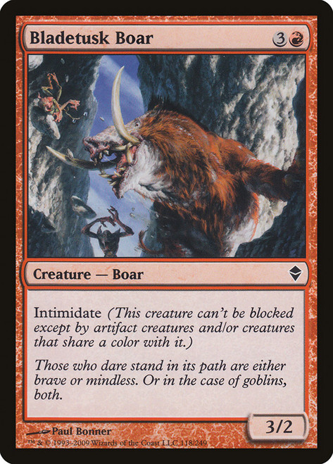 Bladetusk Boar\nZendikar\nSingle\nMagic The Gathering