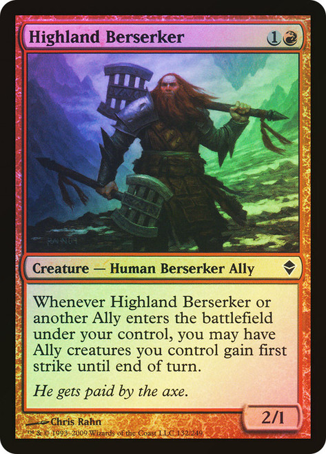 Highland Berserker\nZendikar\nSingle\nMagic The Gathering