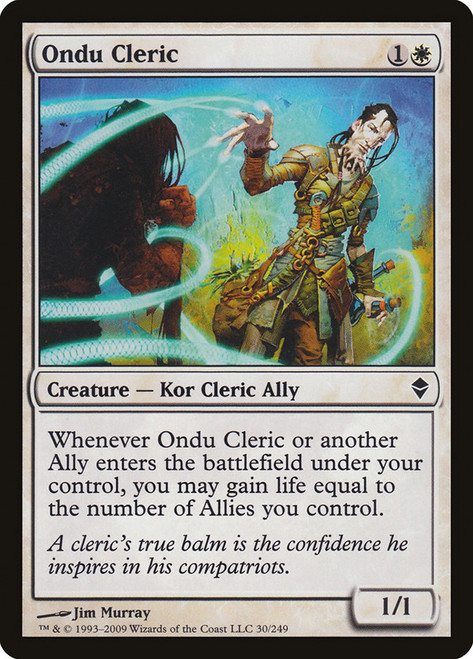 Ondu Cleric\nZendikar\nSingle\nMagic The Gathering