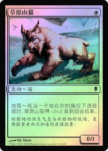 Steppe Lynx
Zendikar (Foil) - Chinese Simplified
Single
Magic The Gathering