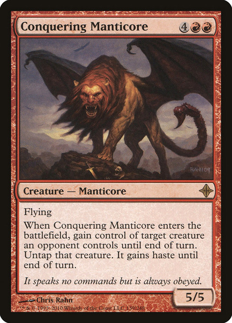 Conquering Manticore\nRise of the Eldrazi\nSingle\nMagic The Gathering