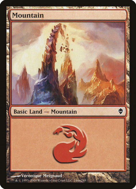 Mountain (#244a) (Regular Art)\nZendikar\nSingle\nMagic The Gathering