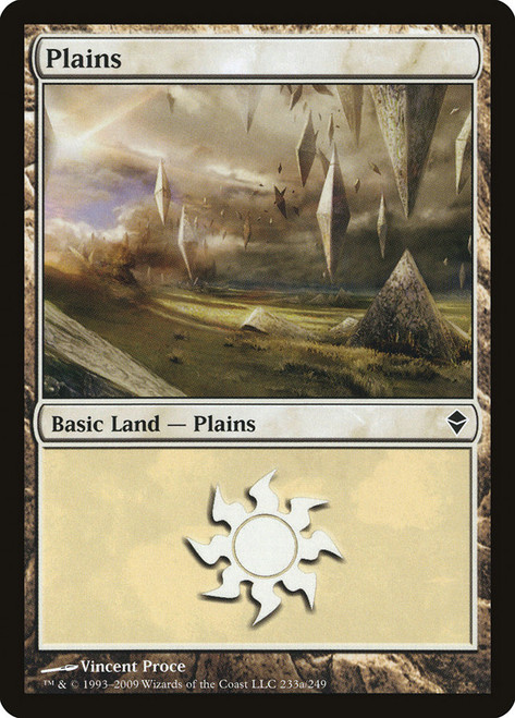 Plains (#233a) (Regular Art)\nZendikar\nSingle\nMagic The Gathering