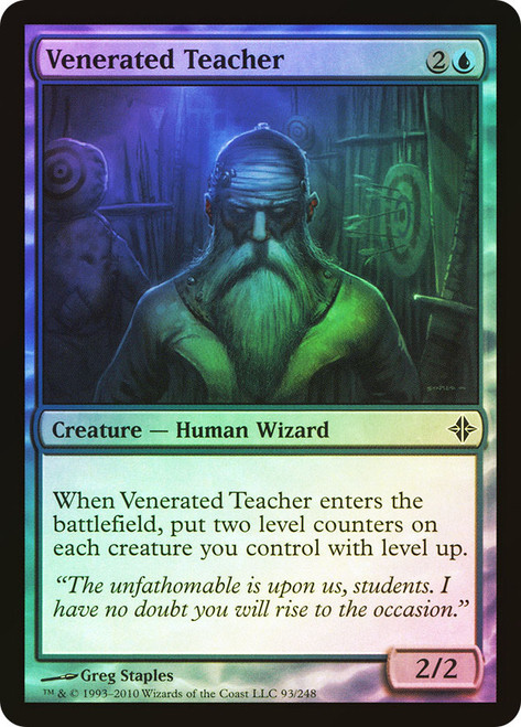 Venerated Teacher\nRise of the Eldrazi\nSingle\nMagic The Gathering