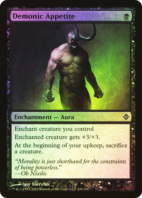 Demonic Appetite\nRise of the Eldrazi\nSingle\nMagic The Gathering