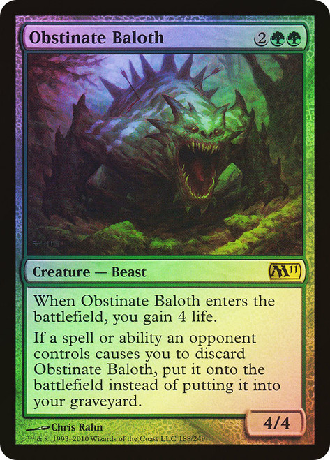 Obstinate Baloth\nMagic 2011 Core Set\nSingle\nMagic The Gathering