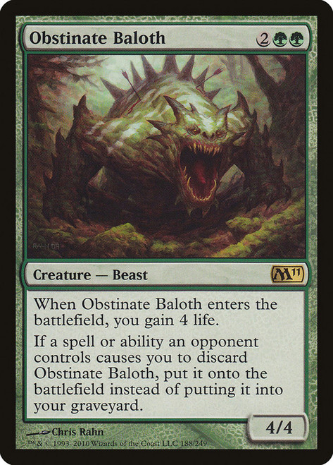 Obstinate Baloth\nMagic 2011 Core Set\nSingle\nMagic The Gathering