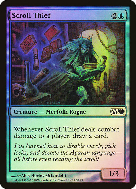 Scroll Thief\nMagic 2011 Core Set\nSingle\nMagic The Gathering