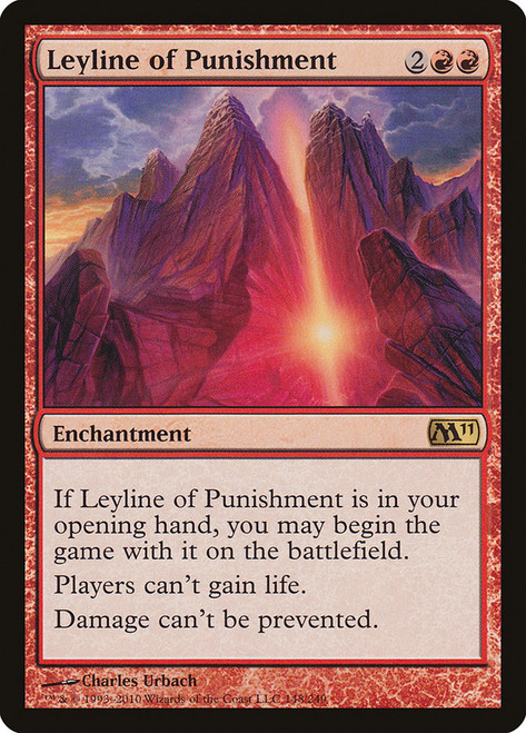 Leyline of Punishment\nMagic 2011 Core Set\nSingle\nMagic The Gathering