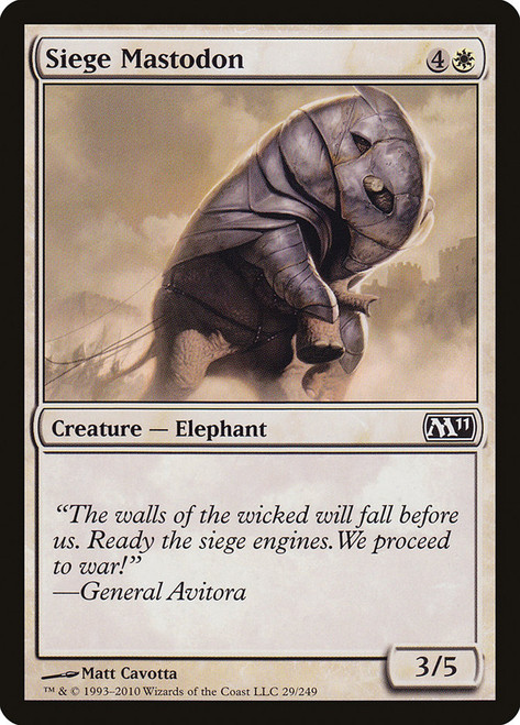 Siege Mastodon\nMagic 2011 Core Set\nSingle\nMagic The Gathering