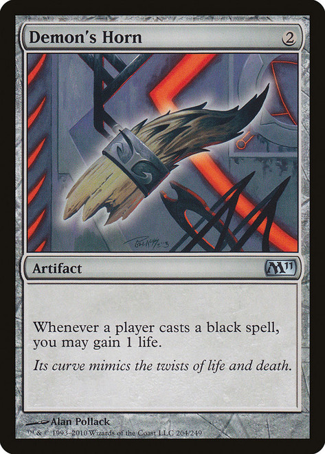 Demon's Horn\nMagic 2011 Core Set\nSingle\nMagic The Gathering