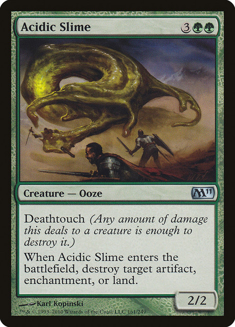 Acidic Slime\nMagic 2011 Core Set\nSingle\nMagic The Gathering