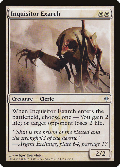 Inquisitor Exarch\nNew Phyrexia\nSingle\nMagic The Gathering