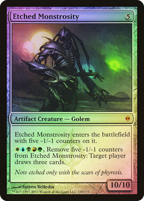 Etched Monstrosity\nNew Phyrexia\nSingle\nMagic The Gathering