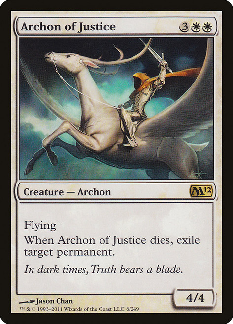 Archon of Justice\nMagic 2012 Core Set\nSingle\nMagic The Gathering