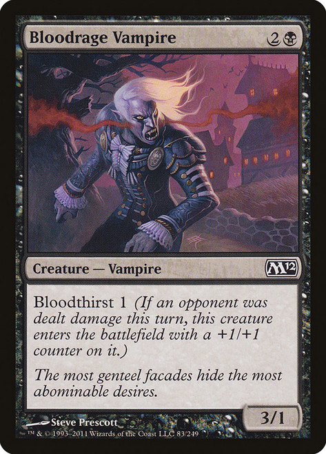 Bloodrage Vampire\nMagic 2012 Core Set\nSingle\nMagic The Gathering