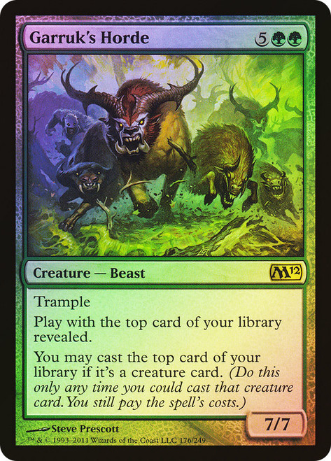 Garruk's Horde\nMagic 2012 Core Set\nSingle\nMagic The Gathering