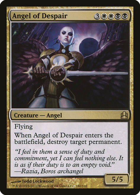 Angel of Despair\nCommander: 2011 Edition\nSingle\nMagic The Gathering