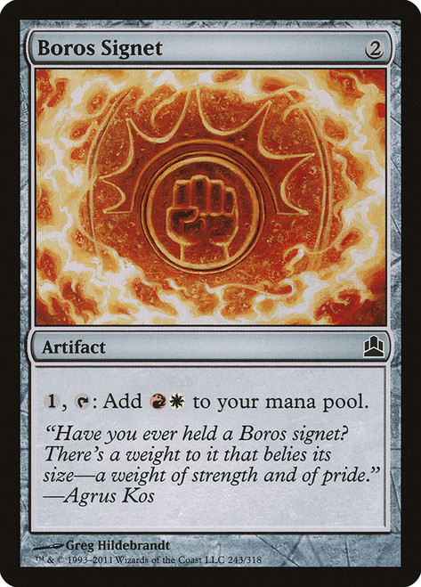 Boros Signet\nCommander: 2011 Edition\nSingle\nMagic The Gathering