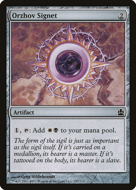 Orzhov Signet\nCommander: 2011 Edition\nSingle\nMagic The Gathering