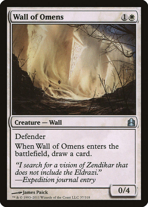 Wall of Omens\nCommander: 2011 Edition\nSingle\nMagic The Gathering