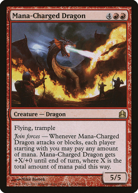 Mana-Charged Dragon\nCommander: 2011 Edition\nSingle\nMagic The Gathering