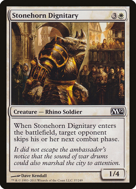 Stonehorn Dignitary\nMagic 2012 Core Set\nSingle\nMagic The Gathering
