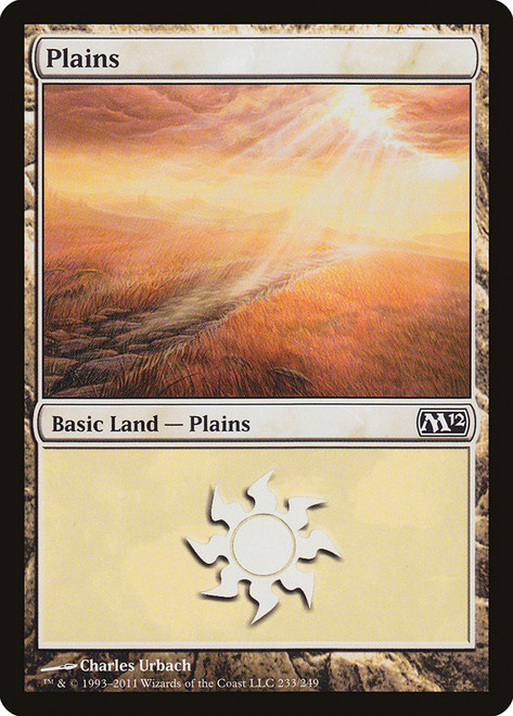 Plains (#233)\nMagic 2012 Core Set\nSingle\nMagic The Gathering