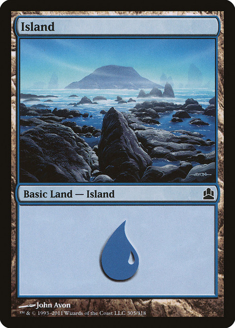 Island (#305)\nCommander: 2011 Edition\nSingle\nMagic The Gathering