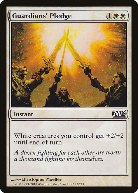 Guardians' Pledge\nMagic 2012 Core Set\nSingle\nMagic The Gathering