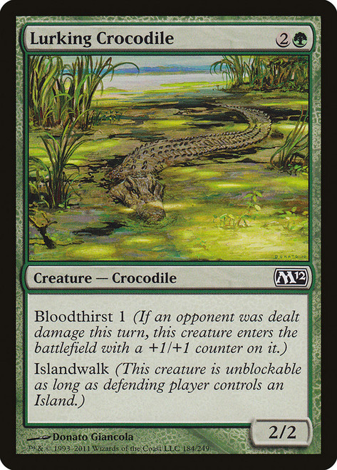 Lurking Crocodile\nMagic 2012 Core Set\nSingle\nMagic The Gathering