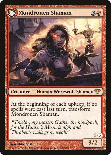 Mondronen Shaman // Tovolar's Magehunter\nDark Ascension\nSingle\nMagic The Gathering
