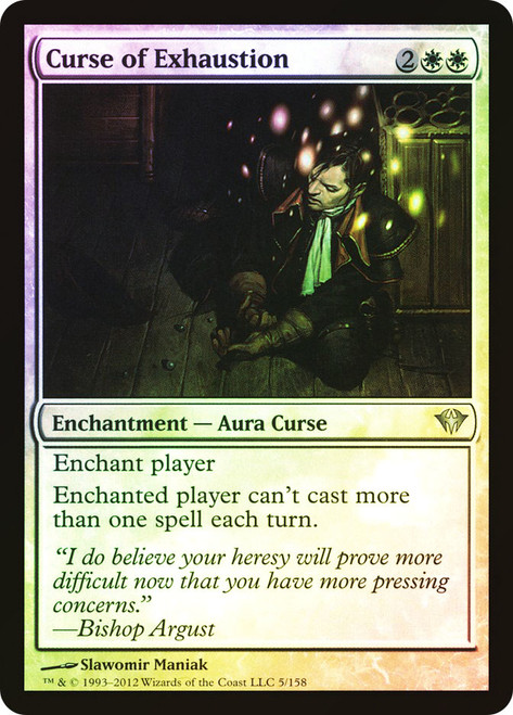 Curse of Exhaustion\nDark Ascension\nSingle\nMagic The Gathering