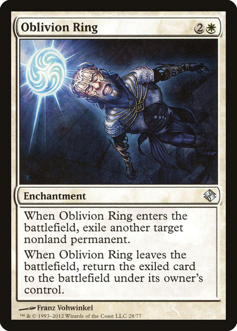 Oblivion Ring\nDuel Decks: Venser vs. Koth\nSingle\nMagic The Gathering