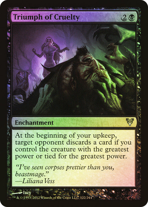 Triumph of Cruelty\nAvacyn Restored\nSingle\nMagic The Gathering