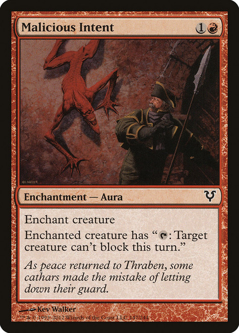 Malicious Intent\nAvacyn Restored\nSingle\nMagic The Gathering