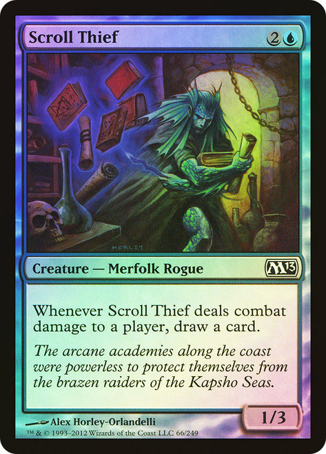 Scroll Thief\nMagic 2013 Core Set\nSingle\nMagic The Gathering