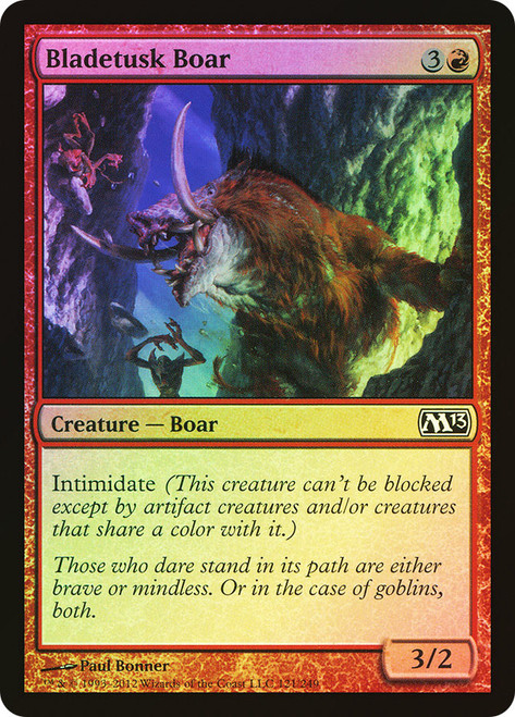 Bladetusk Boar\nMagic 2013 Core Set\nSingle\nMagic The Gathering