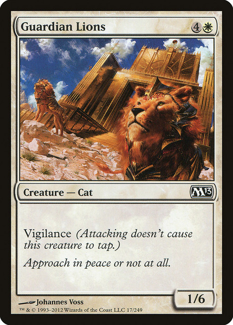 Guardian Lions\nMagic 2013 Core Set\nSingle\nMagic The Gathering