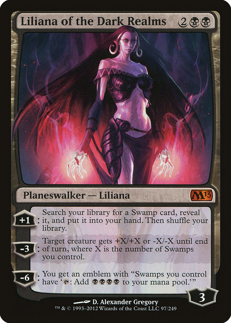 Liliana of the Dark Realms\nMagic 2013 Core Set\nSingle\nMagic The Gathering