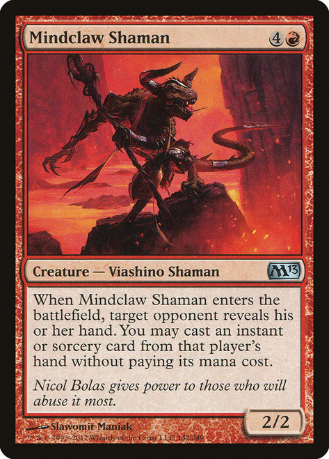 Mindclaw Shaman\nMagic 2013 Core Set\nSingle\nMagic The Gathering