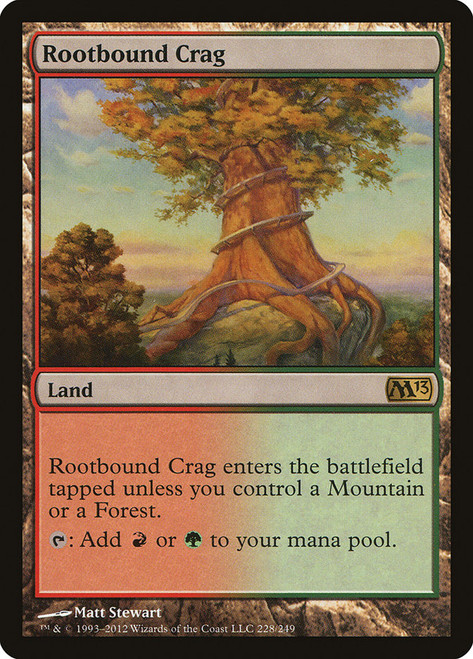 Rootbound Crag\nMagic 2013 Core Set\nSingle\nMagic The Gathering