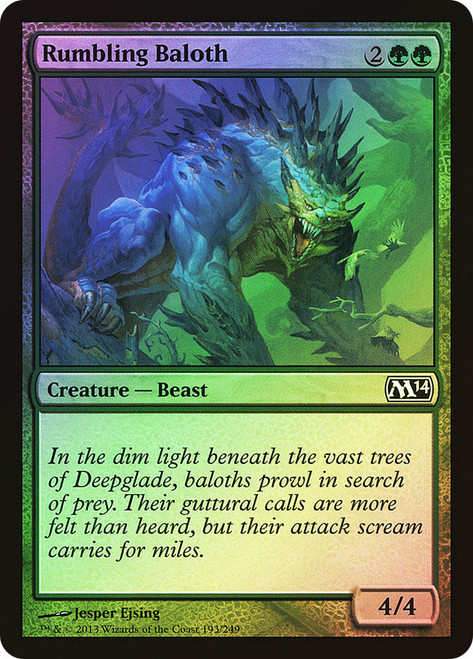 Rumbling Baloth\nMagic 2014 Core Set\nSingle\nMagic The Gathering