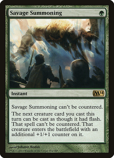 Savage Summoning\nMagic 2014 Core Set\nSingle\nMagic The Gathering
